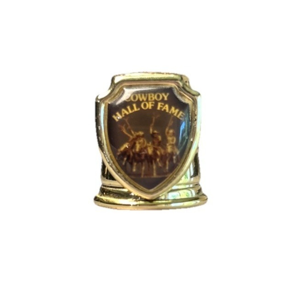 Vintage Souvenir Thimble US Collectible Cowboy Hall Of Fame Oklahoma